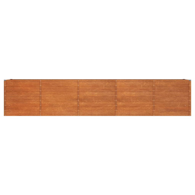 Podwyższona donica, rdzawa, 400x80x77 cm, stal kortenowska