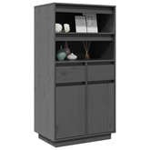 Szafka, szara, 60x40x116,5 cm, lite drewno sosnowe