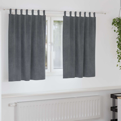 Zasłony zaciemniające 2 pcs Jasnoszary 140 x 140 cm Aksamit