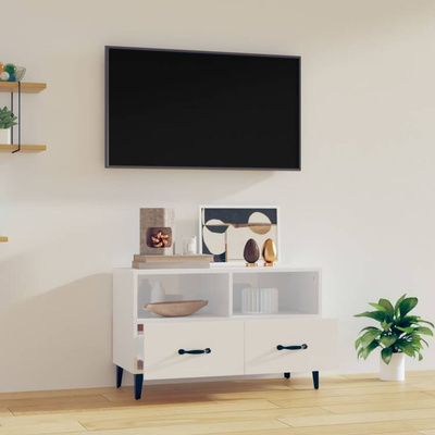vidaXL Szafka pod TV, biała, wysoki połysk, 80x36x50 cm wariant 6
