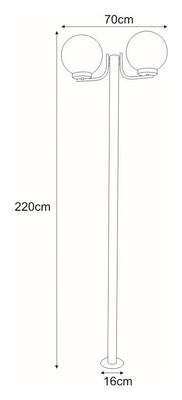 Lampa ogrodowa stojąca K-LP270-2200 z serii ANA