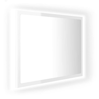 vidaXL Lustro łazienkowe LED, wysoki połysk, białe, 60x8,5x37cm, akryl