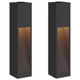Solarna Lampa LED na Ścieżkę 2 pcs Czarny