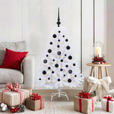 Sztuczna choinka z zawiasami z podstawą Biały 120 cm PVC i Stal