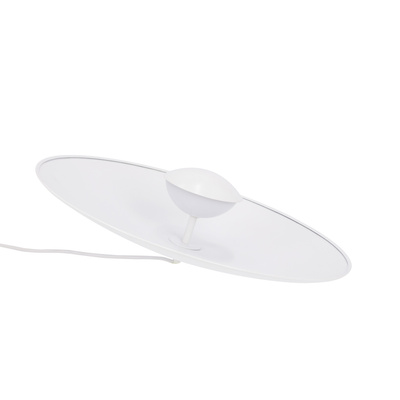 Lampa wisząca LUND 48 cm minimalistyczna – biały klosz talerz - skandynawska lampa do jadalni i salonu LED