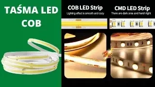 Taśma COB 12V  320LED 12W/m IP20 biała ciepła -5m