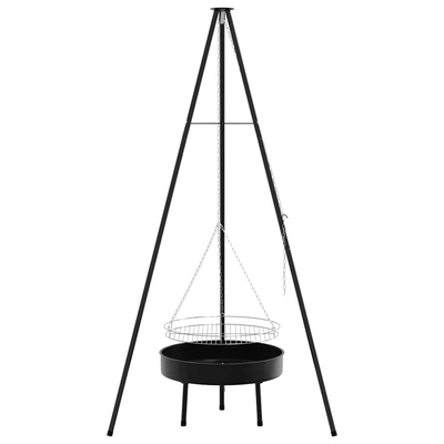 Tripod na ognisko 3 pcs Czarny Stal