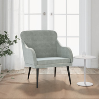 vidaXL Fotel, jasnoszary, 63x76x80 cm, obity aksamitem
