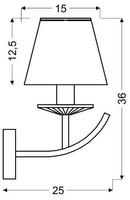 Kinkiet patynowy + abażur z organzy 40W E14 Valencia Candellux 21-84012