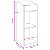 Szafka na płyty winylowe Betonowy szary 36 x 36 x 95,5 cm