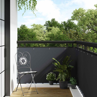 Ekran Balkonowy z Oczkami 600 x 90 cm polirattan antracytowy