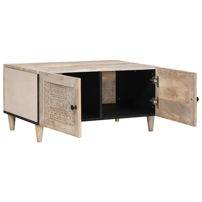 Stolik kawowy Biały 80 x 54 x 40 cm Drewno inżynieryjne