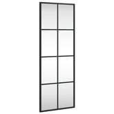 vidaXL Lustro ścienne, czarne, 30x80 cm, prostokątne, żelazo