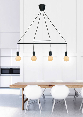 Lampa wisząca czarna mat 4xE27 Alto 34-70913