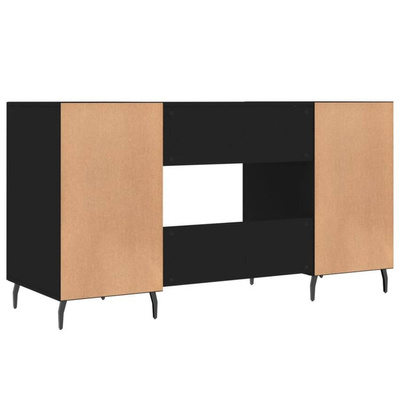 vidaXL Biurko, czarne, 140x50x75 cm, materiał drewnopochodny