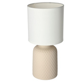 Lampka nocna Iner beżowa ceramiczna z abażurem