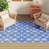 vidaXL Dywan zewnętrzny, niebiesko-biały, 140x200 cm, PP