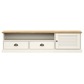 vidaXL Szafka pod TV VIGO, biała, 156x40x40 cm, lite drewno sosnowe