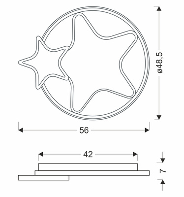 ASTRE lampa sufit. plafon brązowy+biały 36W LED 3000-6500K klosz biały z pilotem