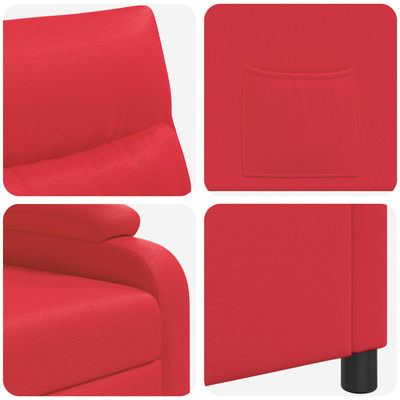 Fotel recliner czerwony Ekoskóra