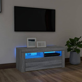Szafka pod TV z oświetleniem LED, szary dąb sonoma, 90x35x40 cm vidaXL