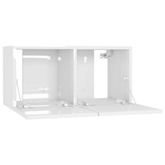 vidaXL Szafka wisząca pod TV, wysoki połysk, biała, 60x30x30 cm