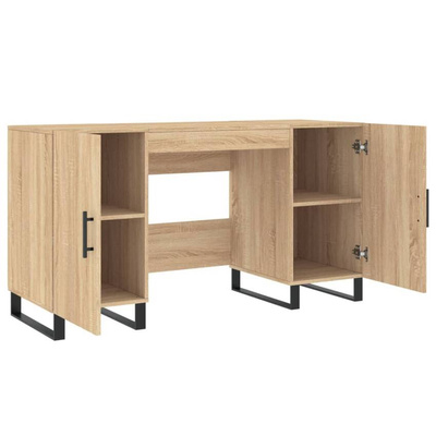 vidaXL Biurko, dąb sonoma, 140x50x75 cm, materiał drewnopochodny wariant 4