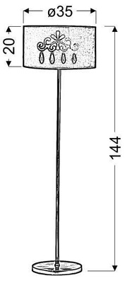Lampa podłogowa czerwona 60W E27 Decor Candellux 51-81158