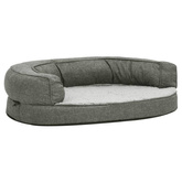 vidaXL Legowisko dla psa, 75x53 cm, wygląd lnu z polarem, szare