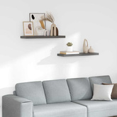 vidaXL Półki ścienne, 2 szt, wysoki połysk, szare, 80x23,5x3,8 cm, MDF