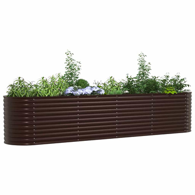Podniesiony grządka Brązowy 400 x 80 x 81 cm Stal