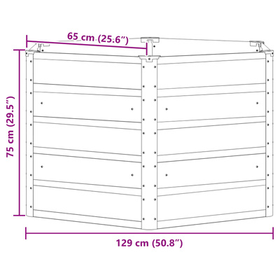 Donica Antracyt 129 x 129 x 75 cm Stal