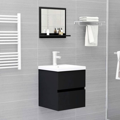 vidaXL Lustro łazienkowe, czarne 40x10,5x37 cm materiał drewnopochodny
