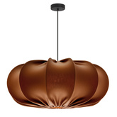 Lampa wisząca CAFEE' skandynawska z abażurem brązowym mokka 52 cm - minimalistyczne oświetlenie sufitowe w stylu japandi E27