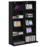 Kabinet na płyty CD 2 szt. Czarny dąb 33 x 23,5 x 97,5 cm