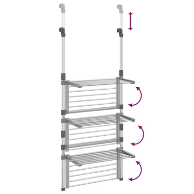 Wisząca suszarka na pranie, 3-poziomowa, aluminium
