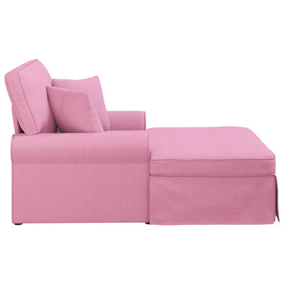 Chaise Lounge z Fartuszkiem 3 szt. Różowy tkanina