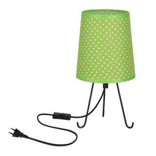 Lampka nocna Smally z abażurem zielonym w kropki metalowa E14