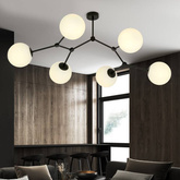 Lampa sufitowa  SPACE 6 BLACK/OPAL