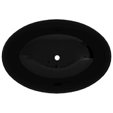 Luksusowa ceramiczna umywalka, owalna, czarna, 40 x 33 cm