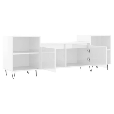 vidaXL Szafka pod TV, wysoki połysk, biała, 160x35x55 cm