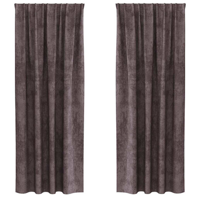 Zasłony z weluru z zasłonami 2 pcs Brązowy 245 x 140 cm Aksamit
