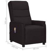 vidaXL Podnoszony fotel masujący, czarny, sztuczna skóra model standard