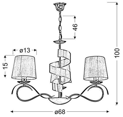 Lampa sufitowa żyrandol chromowy 3x40W E14 Denis Candellux 33-23414