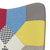 vidaXL Fotel bujany, patchwork, tapicerowany tkaniną