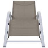 vidaXL Leżaki ze stolikiem, 2 szt., aluminium, kolor taupe