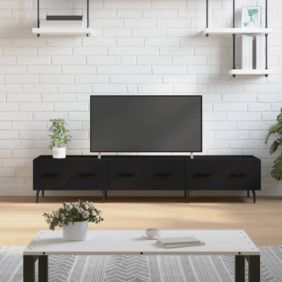 vidaXL Szafka pod TV, czarna, 150x36x30 cm, materiał drewnopochodny