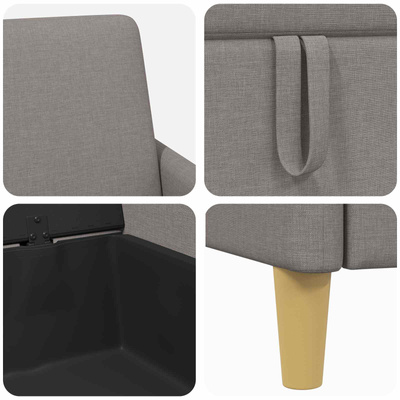 Sofa z miejscem do przechowywania Ciemnoszary 172 x 78 x 87 cm