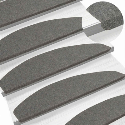 Samoprzylepne maty na schody 15 pcs Szary 80 x 28 x 3,5 cm