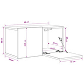 Szafki wiszące pod TV 3 szt., białe, 60x30x30 cm